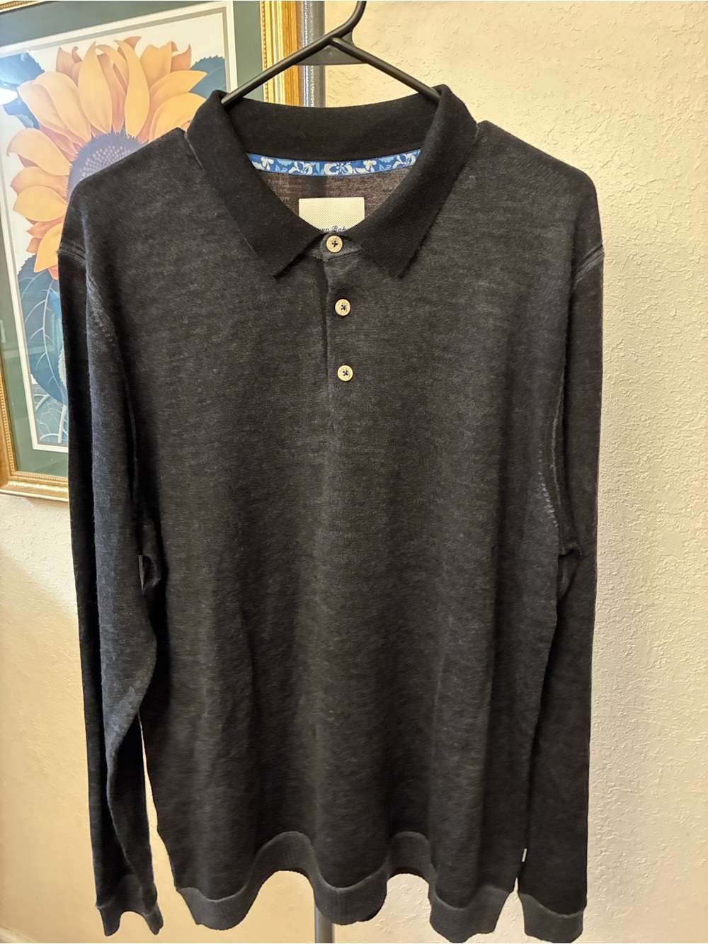 Tommy Bahama Men's Long-Sleeve Polo Shirt - Charcoal Gray